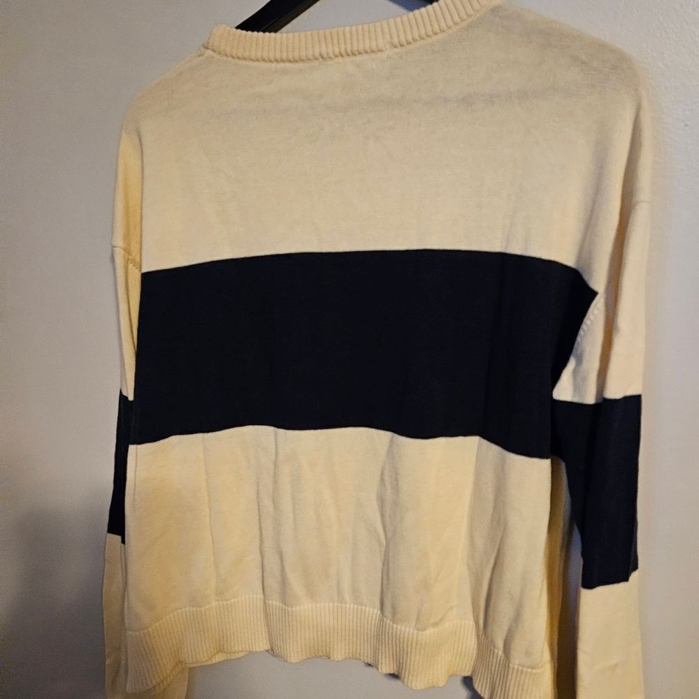 Known Supply Sweater Palmer Stripe Sun Fade Blue Stripe Organic Cotton Casual - Picture 7 of 12